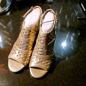 Gold 4 inch heels